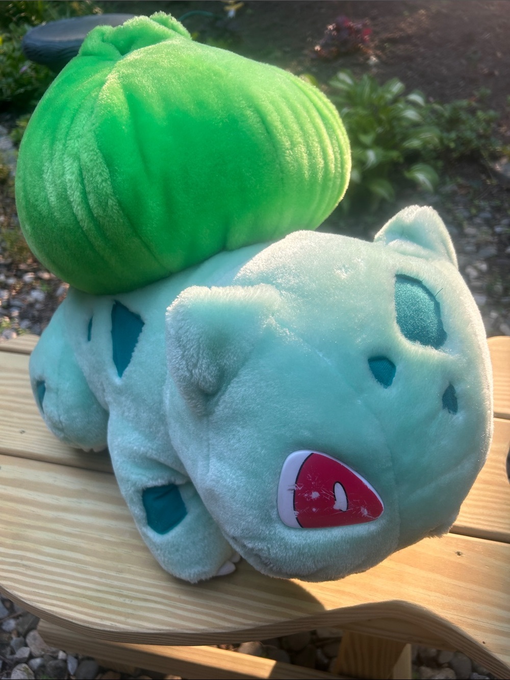 Vtg Pokémon 1999 LARGE 16" Bulbasaur Nintendo Play By Play Retired Plush